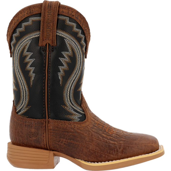 Durango Youth Unisex Lil Rebel Pro Western Acorn/Black Onyx Leather Cowboy Boots