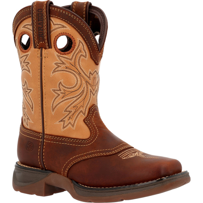 Durango Kids Unisex Lil Rebel Western Brown/Tan Leather Cowboy Boots