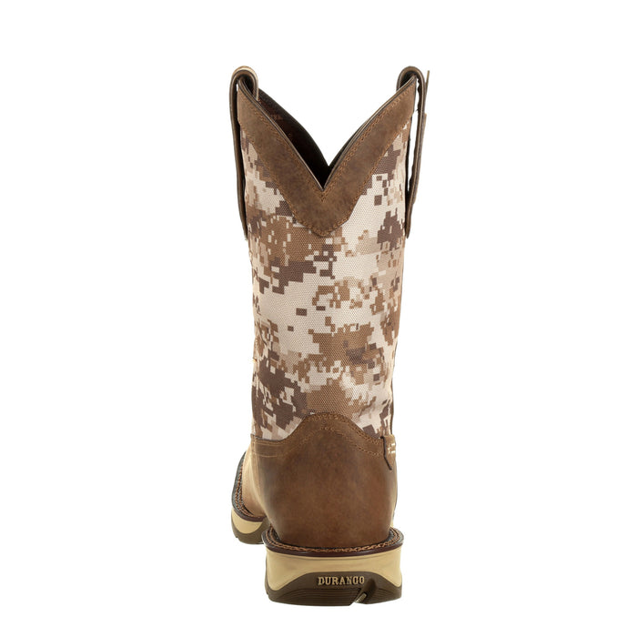 Durango Mens Rebel Pull On Western Dusty Brown/Camo Leather Cowboy Boots