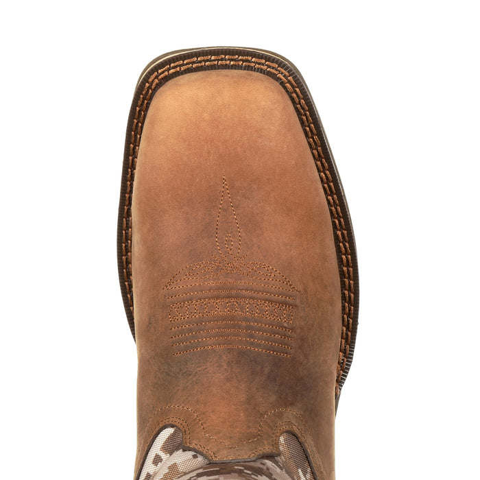 Durango Mens Rebel Pull On Western Dusty Brown/Camo Leather Cowboy Boots