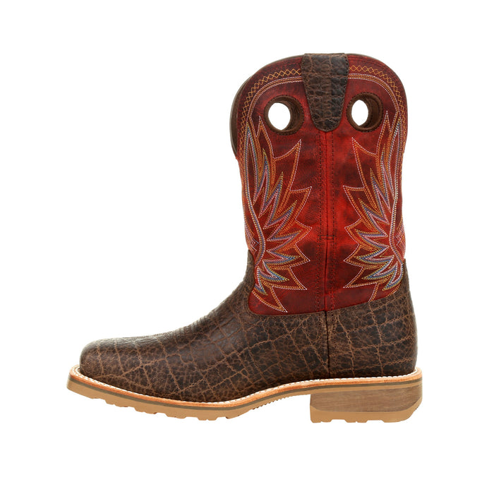 Durango Mens Elephant/Crimson Leather Maverick Pro ST WP Work Boots