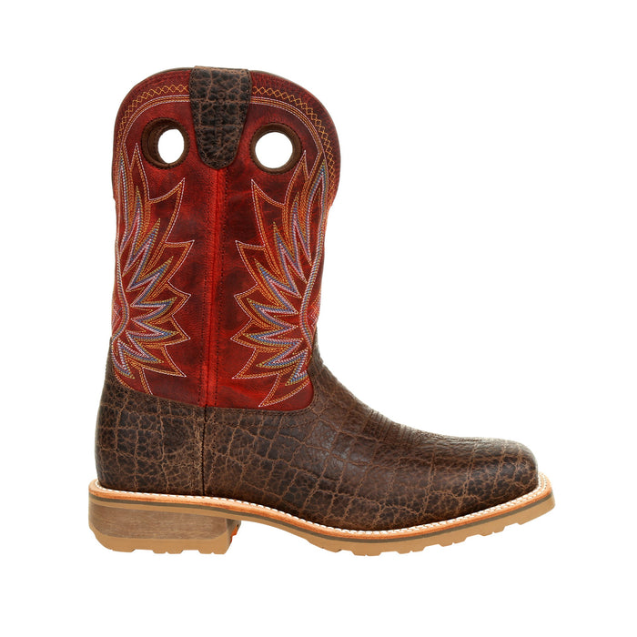 Durango Mens Elephant/Crimson Leather Maverick Pro ST WP Work Boots