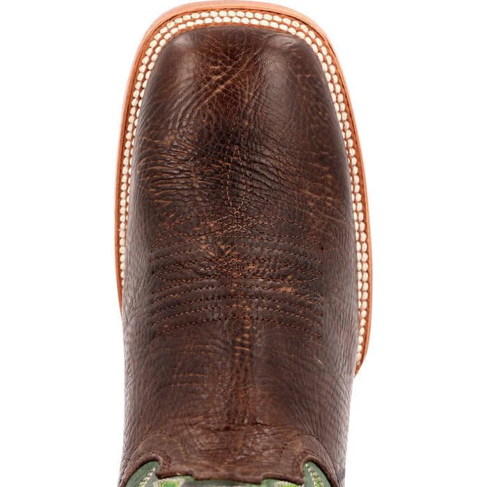 Durango Mens Arena Pro Western Hickory/Shamrock Green Leather Cowboy Boots