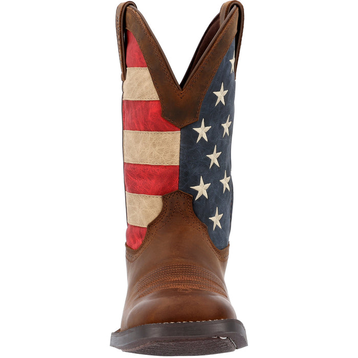 Durango Mens Saddlebrook Western Brown/Union Flag Leather Cowboy Boots