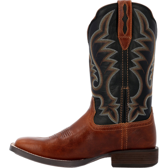 Durango Mens Saddlebrook Western Hickory/Black Onyx Leather Cowboy Boots