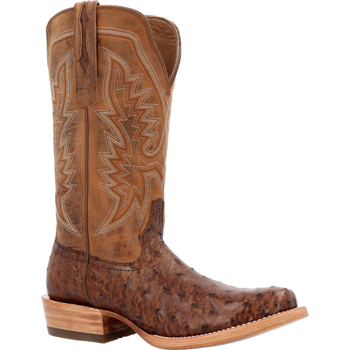 Durango Mens PRCA Western Kango Tobacco Full Quill Ostrich Cowboy Boots