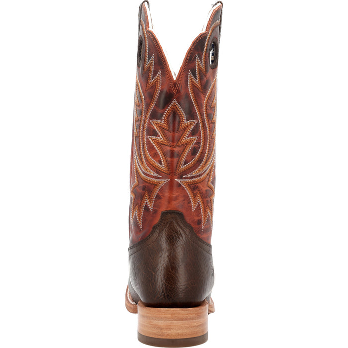 Durango Mens PRCA Western Nicotine/Burnt Sienna Shrunken Bison Cowboy Boots