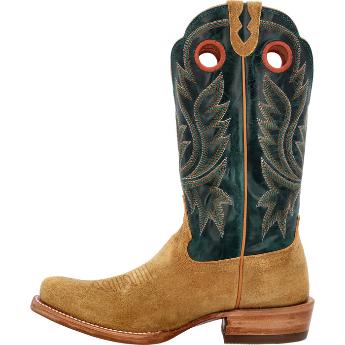 Durango Mens PRCA Western Goldenrod/Deep Teal Leather Cowboy Boots