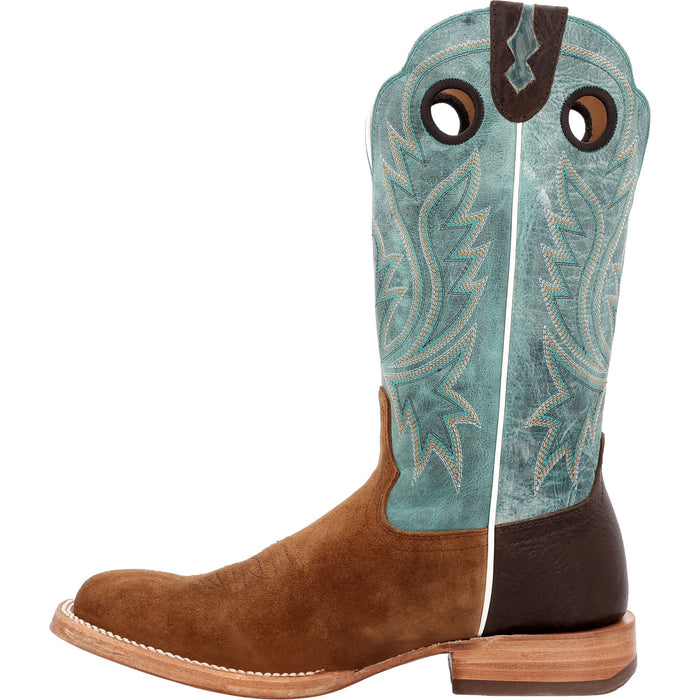 Durango Mens PRCA Western Whiskey Tobacca/Aqua Bullhide Cowboy Boots