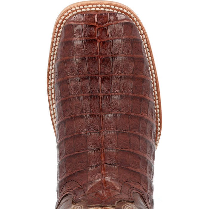 Durango Mens PRCA Western Cognac/Cigar Caiman Belly Cowboy Boots