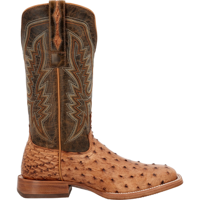 Durango Mens PRCA Western Antiqued Saddle Full Quill Ostrich Cowboy Boots