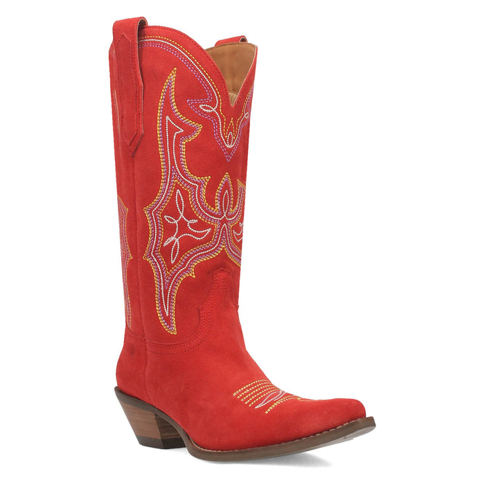 Dingo Womens Hot Sauce Red Suede Cowboy Boots