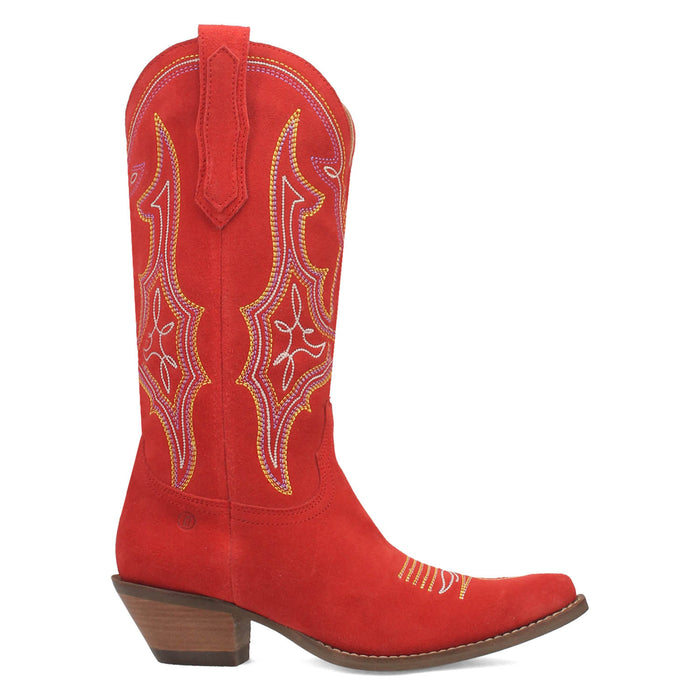 Dingo Womens Hot Sauce Red Suede Cowboy Boots