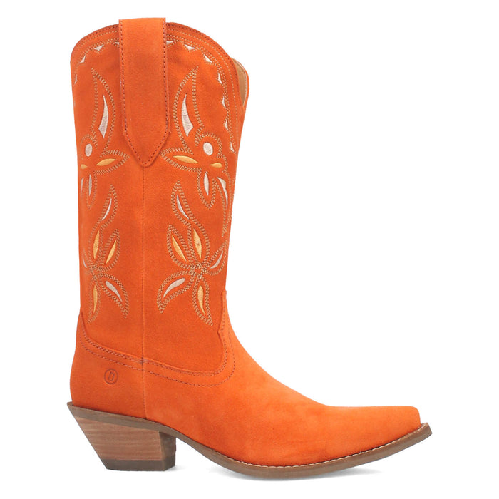 Dingo Womens Sabana Orange Suede Cowboy Boots