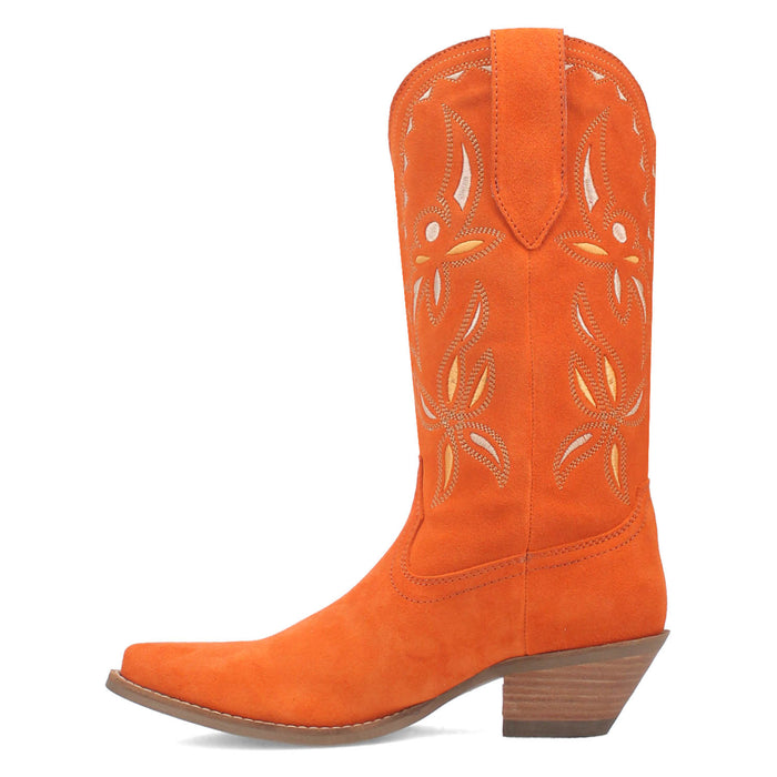 Dingo Womens Sabana Orange Suede Cowboy Boots