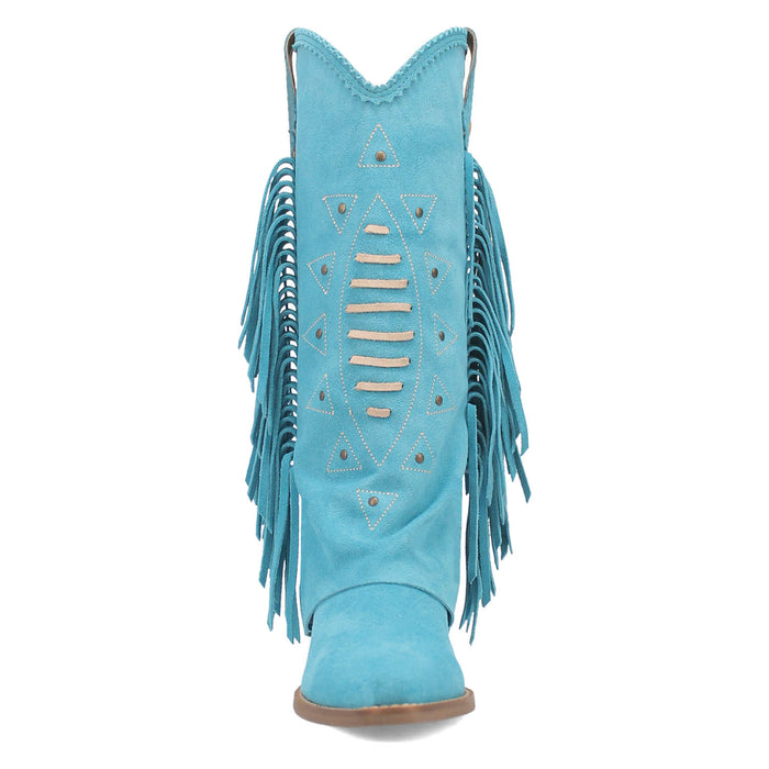 Dingo Womens Spirit Trail Blue Suede Cowboy Boots