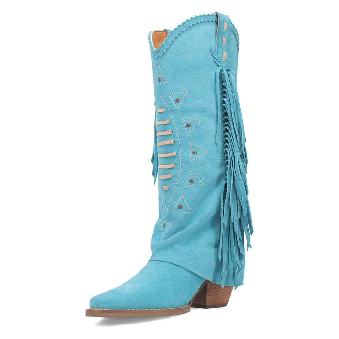 Dingo Womens Spirit Trail Blue Suede Cowboy Boots