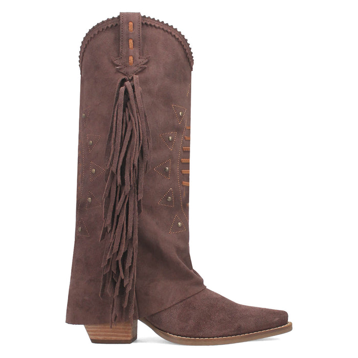 Dingo Womens Spirit Trail Brown Suede Cowboy Boots