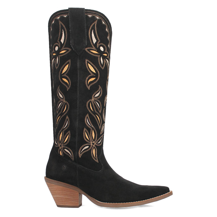 Dingo Womens Bandelera Black Suede Cowboy Boots