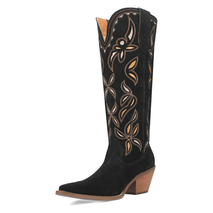 Dingo Womens Bandelera Black Suede Cowboy Boots