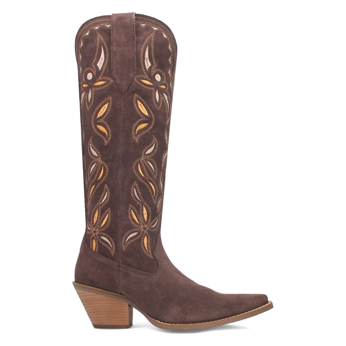 Dingo Womens Bandelera Brown Suede Cowboy Boots