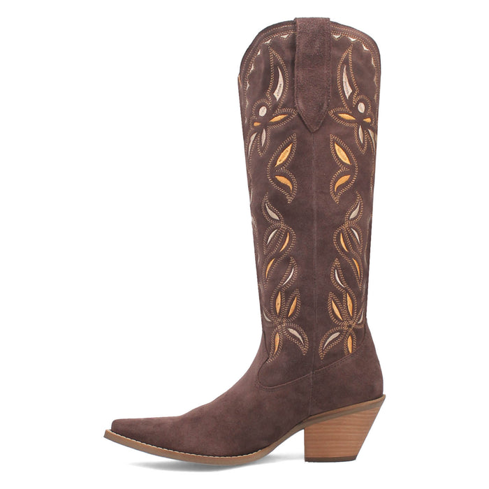 Dingo Womens Bandelera Brown Suede Cowboy Boots