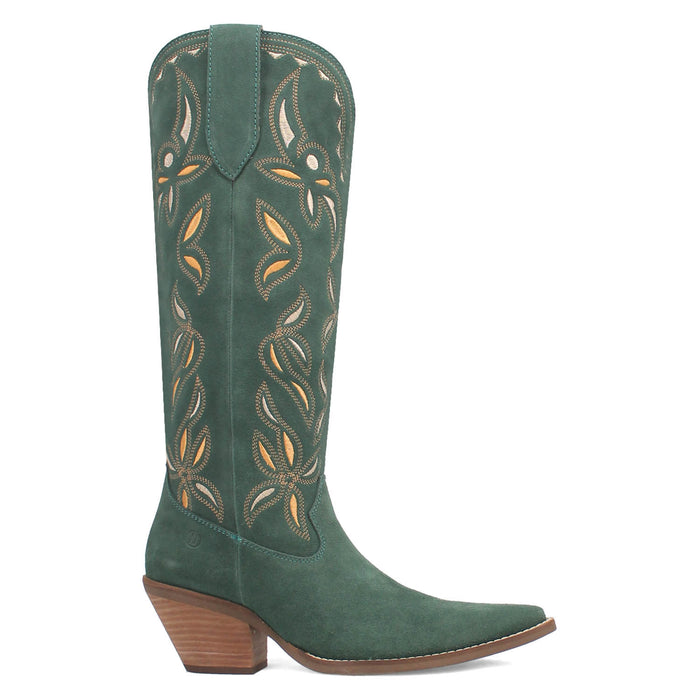 Dingo Womens Bandelera Green Suede Cowboy Boots