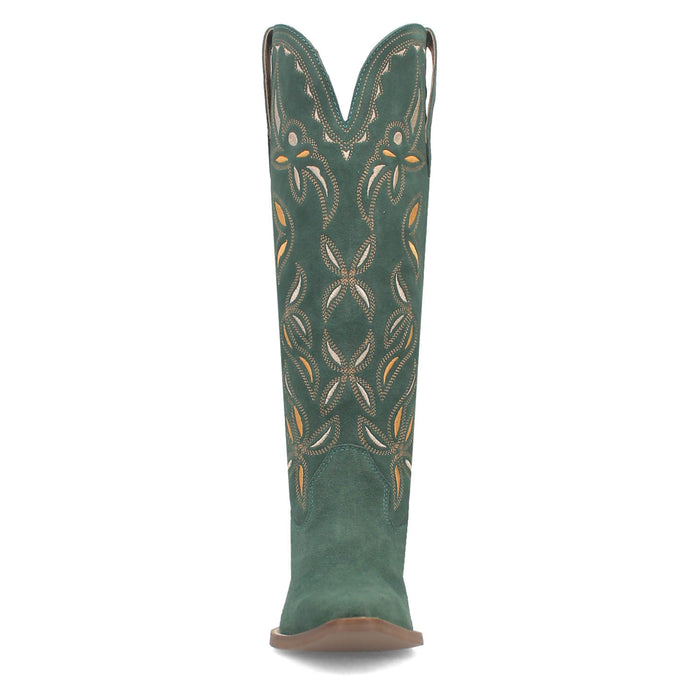 Dingo Womens Bandelera Green Suede Cowboy Boots