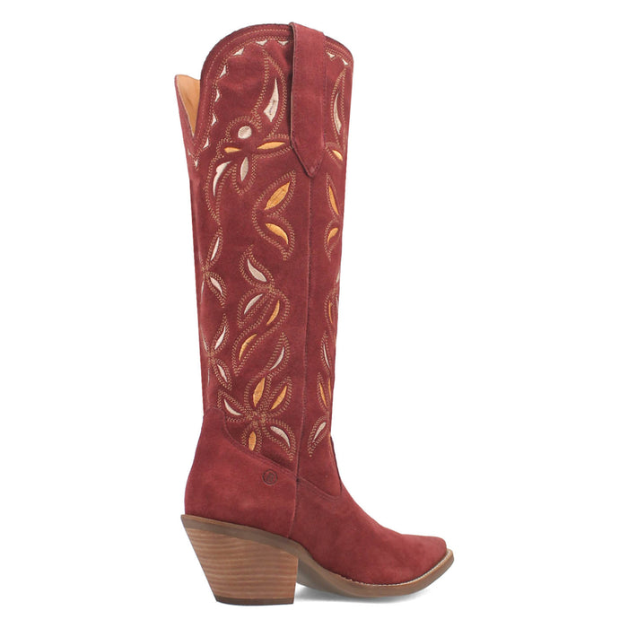 Dingo Womens Bandelera Burgundy Suede Cowboy Boots