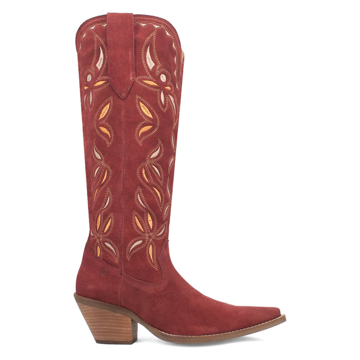 Dingo Womens Bandelera Burgundy Suede Cowboy Boots