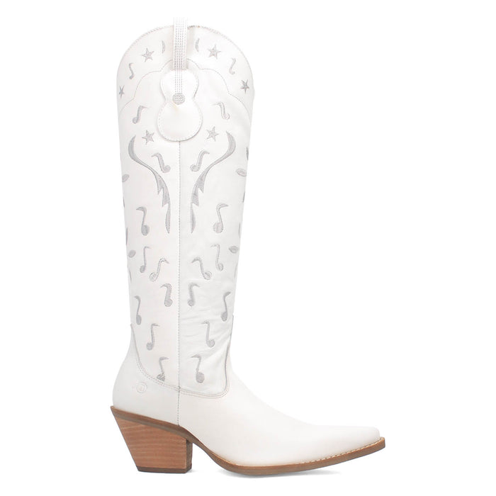 Dingo Womens Rhymin White Suede Cowboy Boots