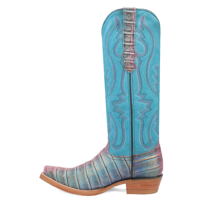 Dingo Womens Caterina Blue/Purple Leather Cowboy Boots