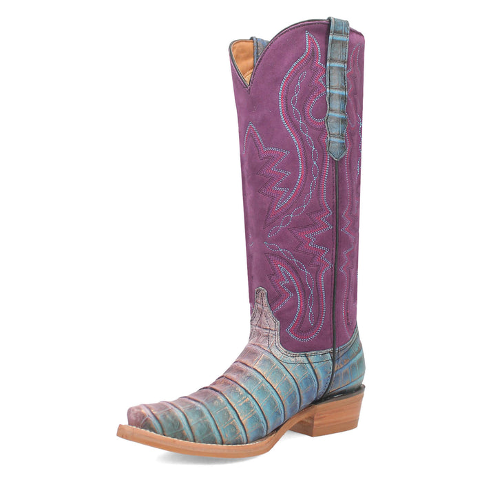 Dingo Womens Caterina Purple/Blue Leather Cowboy Boots