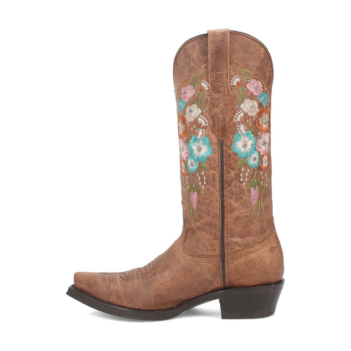 Dingo Womens Duchess Butterfly Brown Leather Cowboy Boots