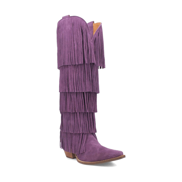 Dingo Womens Wild Child Purple Suede Cowboy Boots