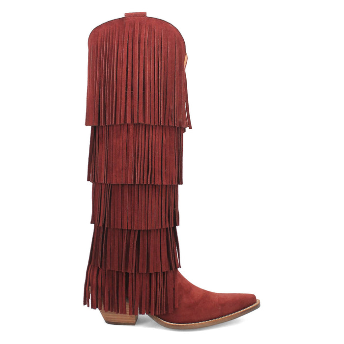 Dingo Womens Wild Child Burgundy Suede Cowboy Boots