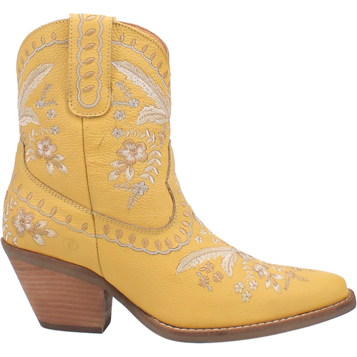 Dingo Womens Primrose Bootie Cowboy Boots Leather Yellow