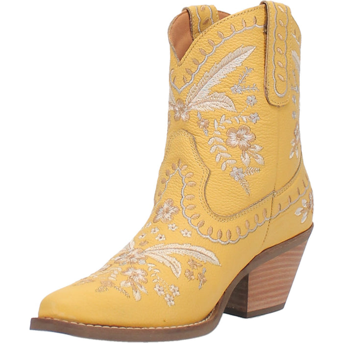 Dingo Womens Primrose Bootie Cowboy Boots Leather Yellow