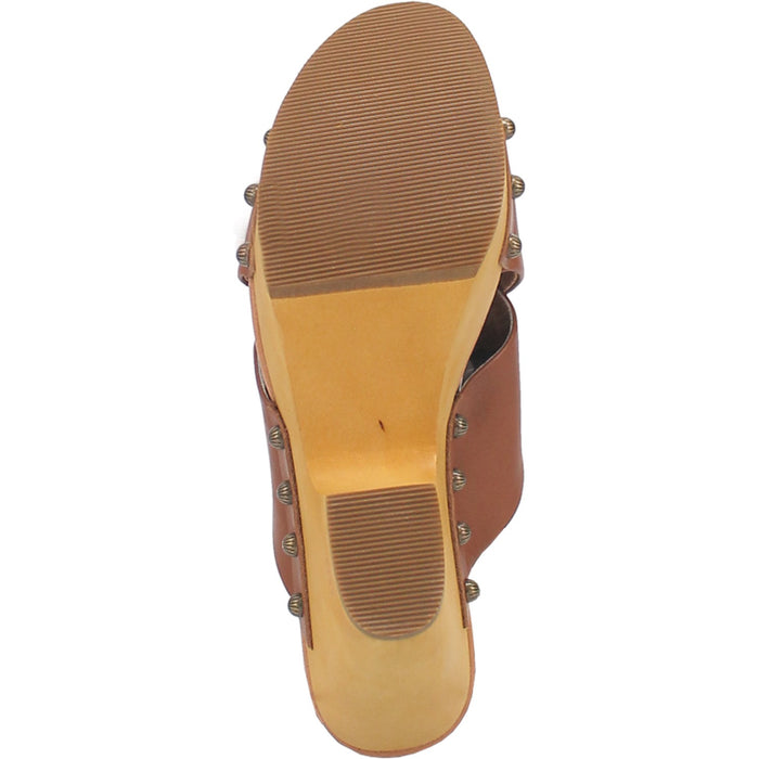 Dingo Womens Driftwood Studs Tan Leather Sandals Shoes