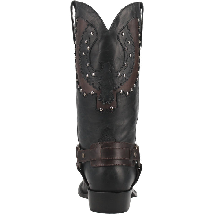 Dingo Mens War Eagle Cowboy Boots Leather Black