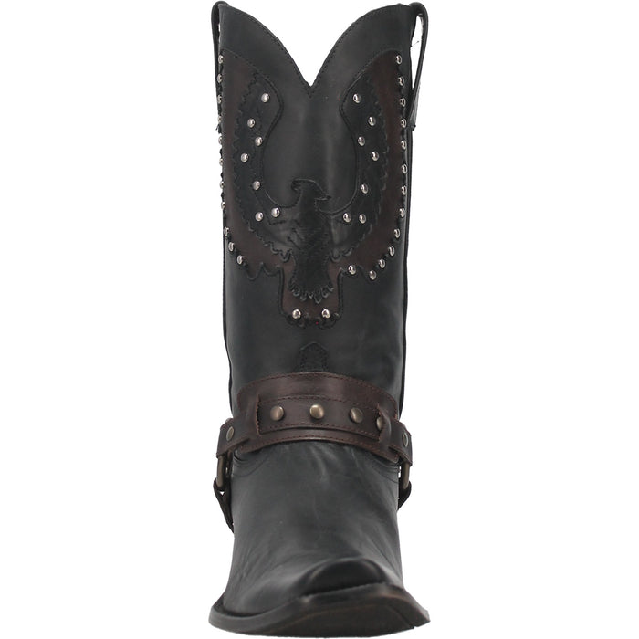 Dingo Mens War Eagle Cowboy Boots Leather Black