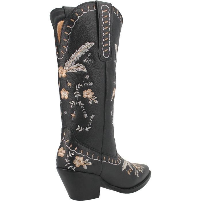 Dingo Womens Full Bloom Cowboy Boots Leather Black