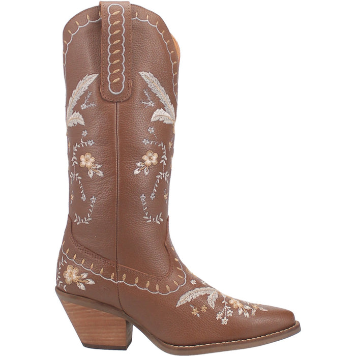 Dingo Womens Full Bloom Cowboy Boots Leather Brown