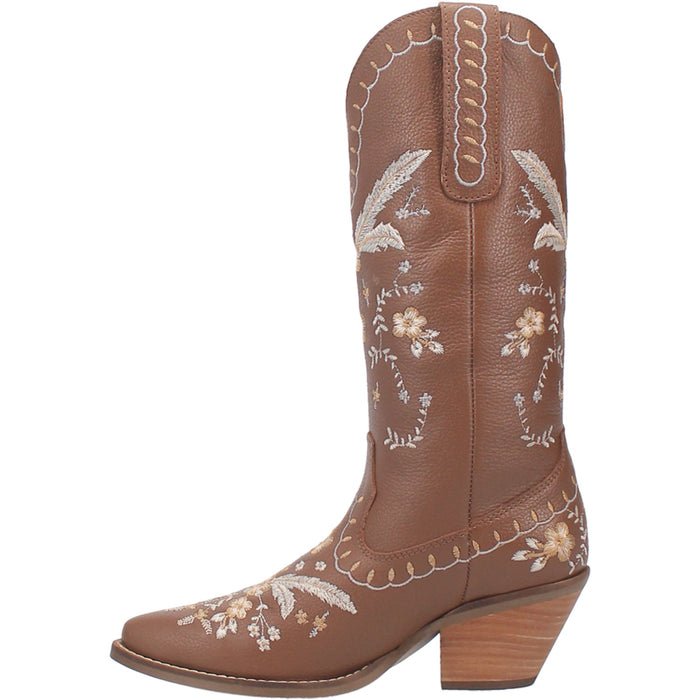 Dingo Womens Full Bloom Cowboy Boots Leather Brown