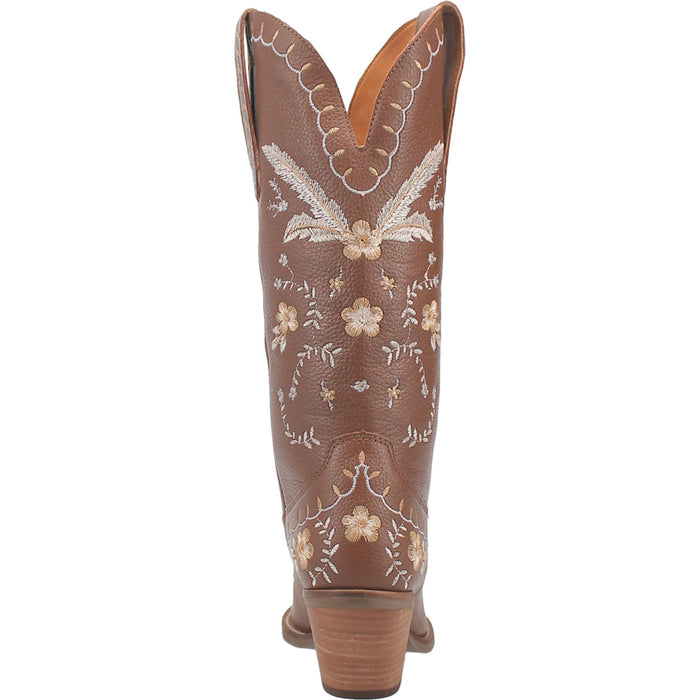 Dingo Womens Full Bloom Cowboy Boots Leather Brown