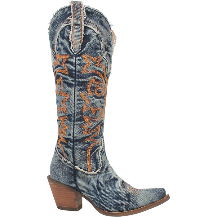 Dingo Womens Texas Tornado Cowboy Boots Leather Blue