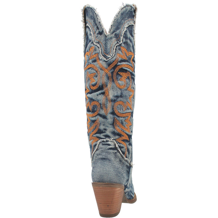 Dingo Womens Texas Tornado Cowboy Boots Leather Blue