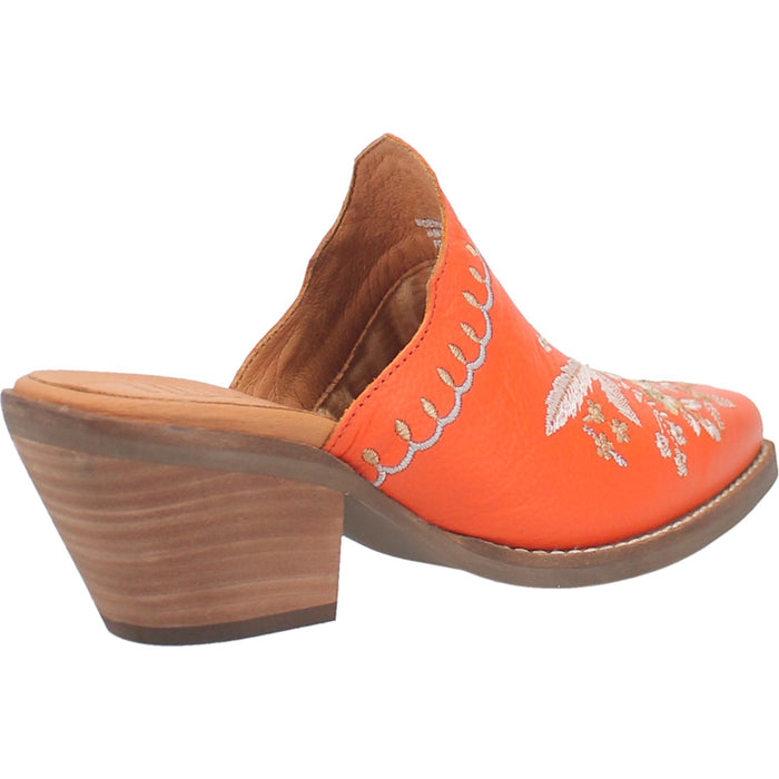 Dingo Womens Wildflower Mule Mule Shoes Leather Orange