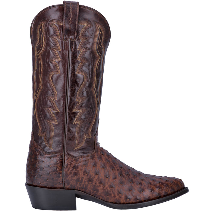 Dan Post Mens Pershing Cowboy Boots Ostrich Skin Brass