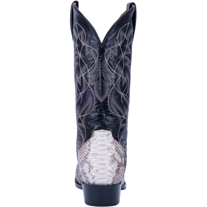 Dan Post Mens Natural/Black Sly 13in Cowboy Boots Snake Skin